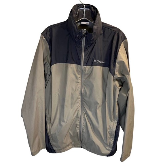 Columbia Other - Columbia, Windbreaker Rain hooded Jacket Coat, Gray Tan, M